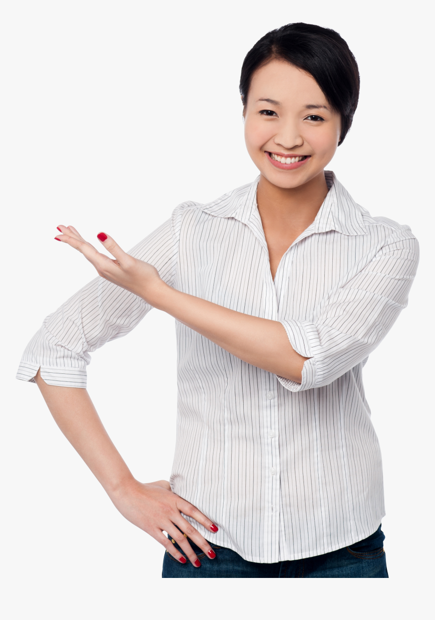 Women Pointing Left - Girls Image Pointing The Text Png, Transparent Png