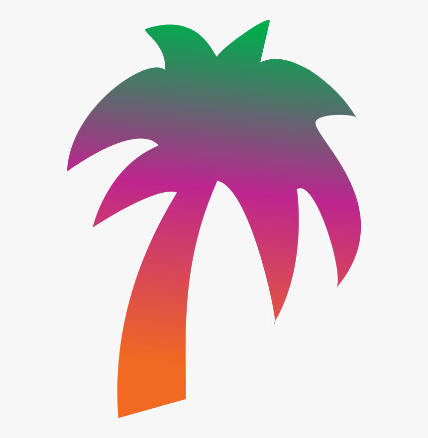 Rainbow Palm Tree - Pretty Rainbow Palm Trees, HD Png Download
