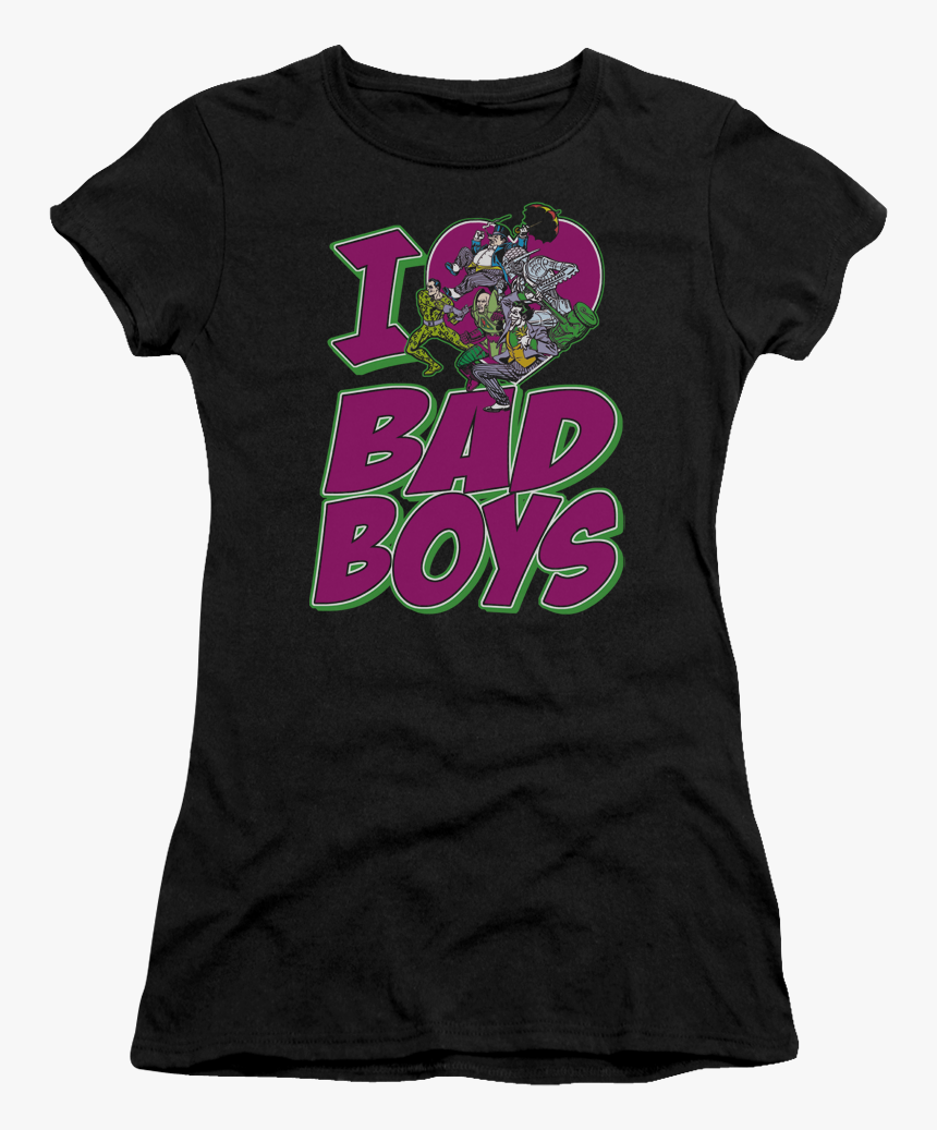 Junior I Love Bad Boys Dc Comics Shirt - T-shirt, HD Png Download