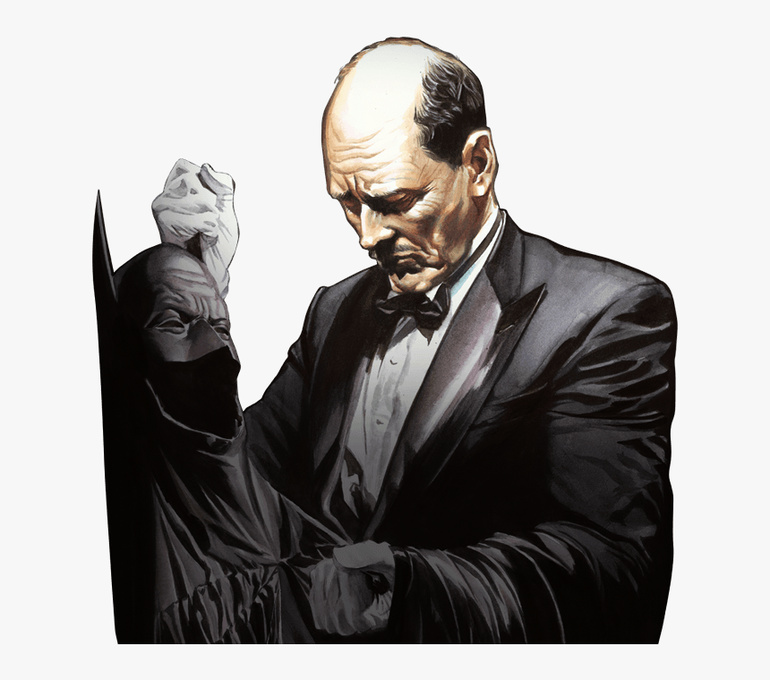 Alfred Pennyworth Courtesy Dc Comics - Alex Ross Batman, HD Png Download