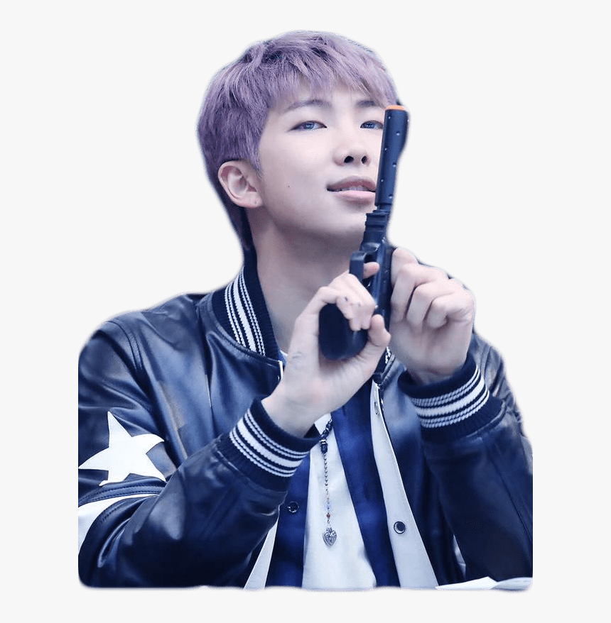 Rap Monster With Gun - Rap Monster With A Gun, HD Png Download