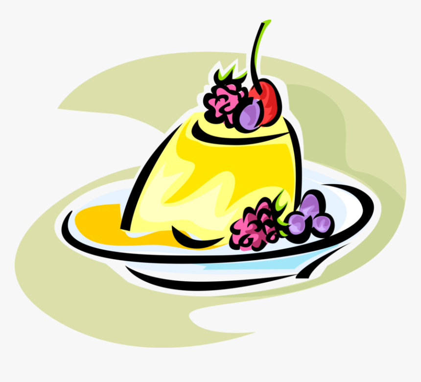 Vector Illustration Of Lemon Jello Mold Dessert With - Sobremesa Vetor Png, Transparent Png