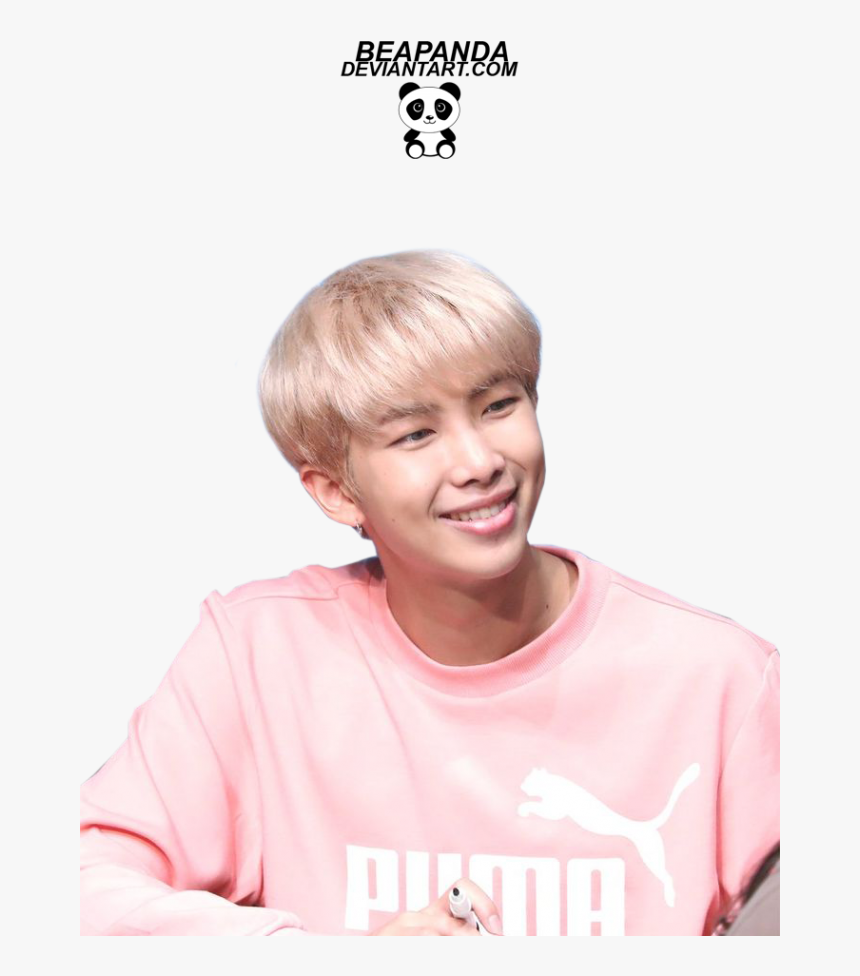 Rap Monster Pink Puma Shirt , Png Download - Namjoon In Pink, Transparent Png