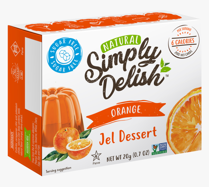 Orange Jelly - Simply Delish Jello Strawberry, HD Png Download