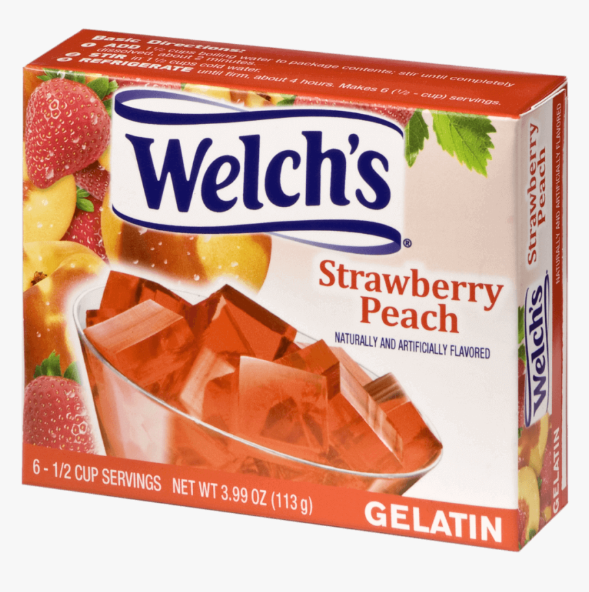 Welch’s Strawberry Peach Gelatin - Welch's Concord Grape Gelatin, HD Png Download