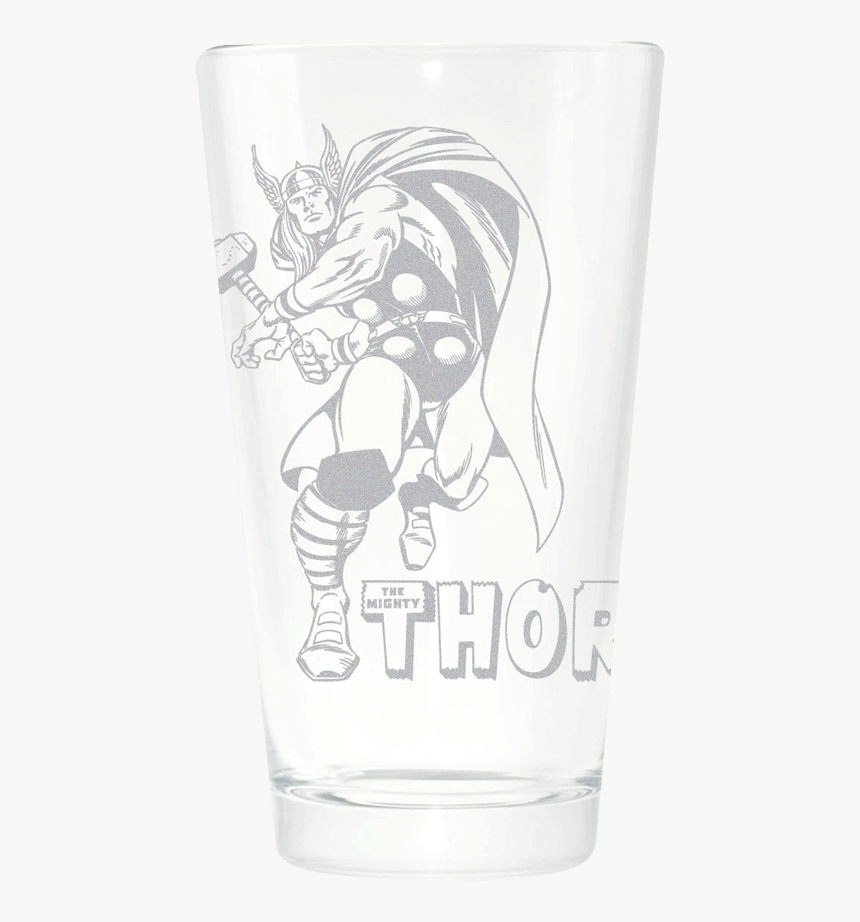 Thor Etched Pint Glass - Classic Thor Comic, HD Png Download