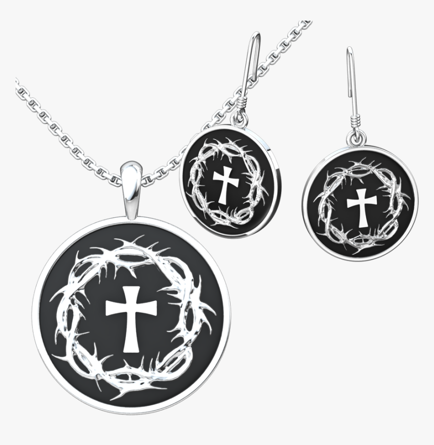 Crown Of Thorns & Cross Set - Locket, HD Png Download