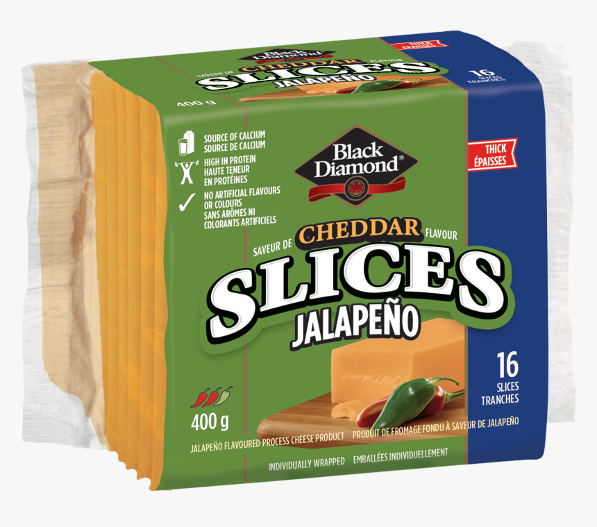 Jalapeño Cheddar Cheese Slices 400g Black And Diamond Cheese Slices, HD Png Download