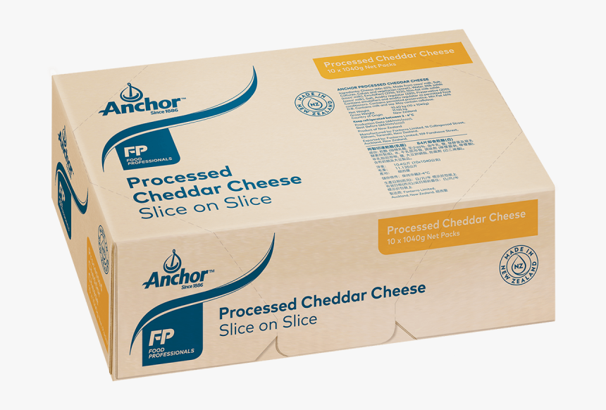 Anchor Slice On Slice Processed Cheddar Cheese - Carton, HD Png Download