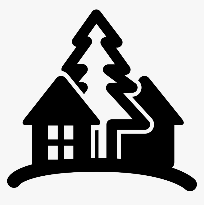 Rural Hotel Cottage On A Hill With Trees - Cottage Icon Png, Transparent Png