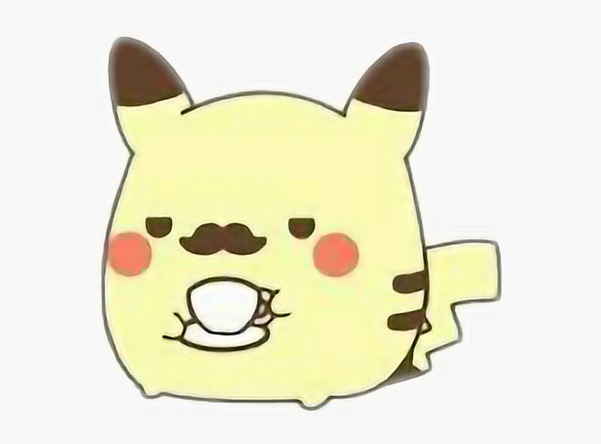 #pikachu #bigote #cafe - Pikachu Moustache, HD Png Download
