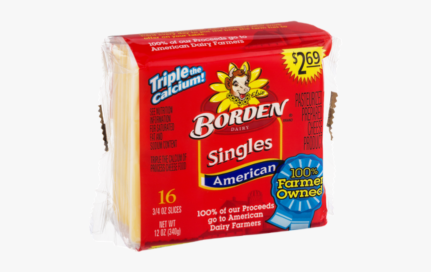 Borden American Cheese Slices, HD Png Download