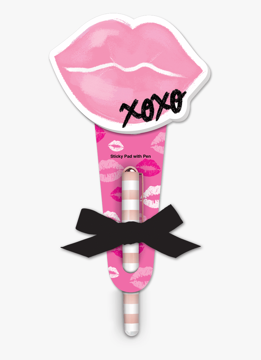 Xoxo Lips Sticky Pad With Pen - Heart, HD Png Download