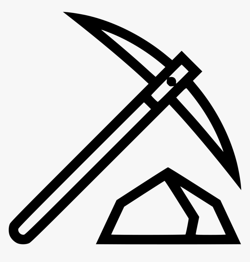 Pickaxe - Mining Clipart Black And White, HD Png Download