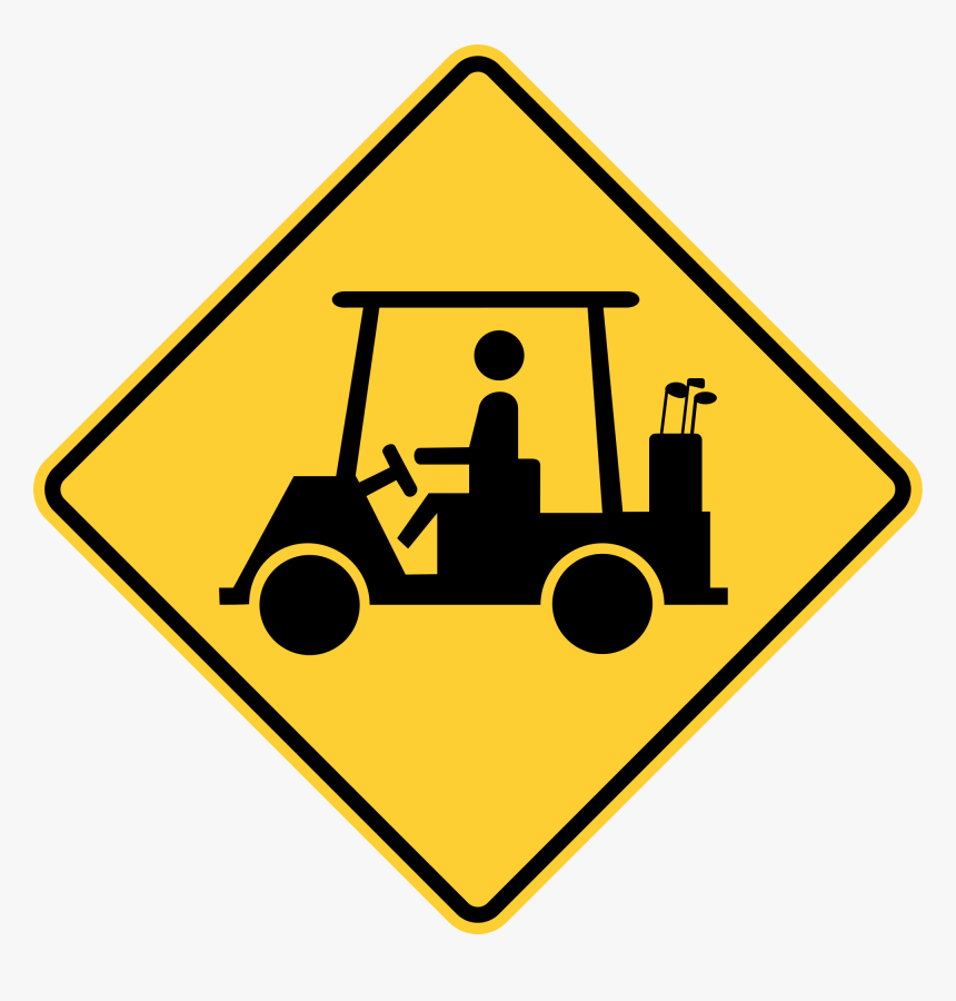 Golf Cart Sign Png Clipart - Golf Cart Crossing Sign, Transparent Png