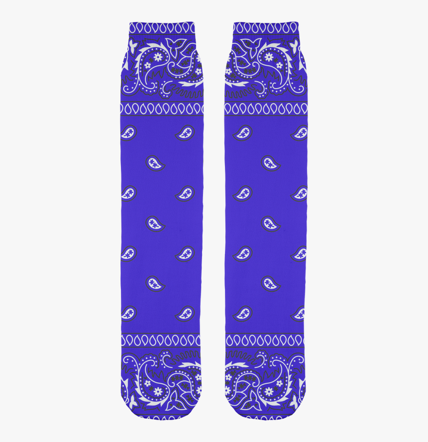 Royal Blue Bandana Print Socks, Unisex, Blue, - Tie, HD Png Download