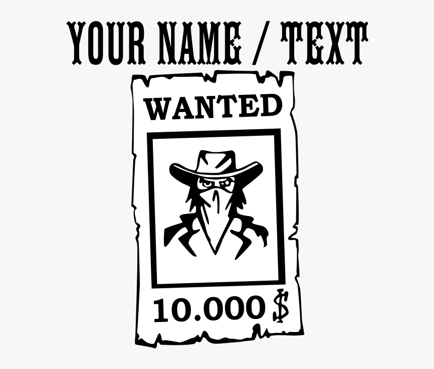 Custom Wanted Poster Shower Curtain - Cartoon, HD Png Download