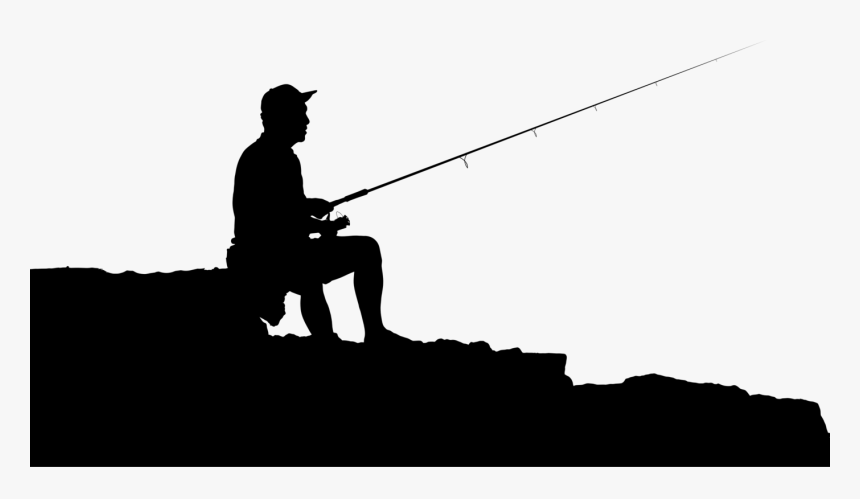 Fishing Black And White, HD Png Download