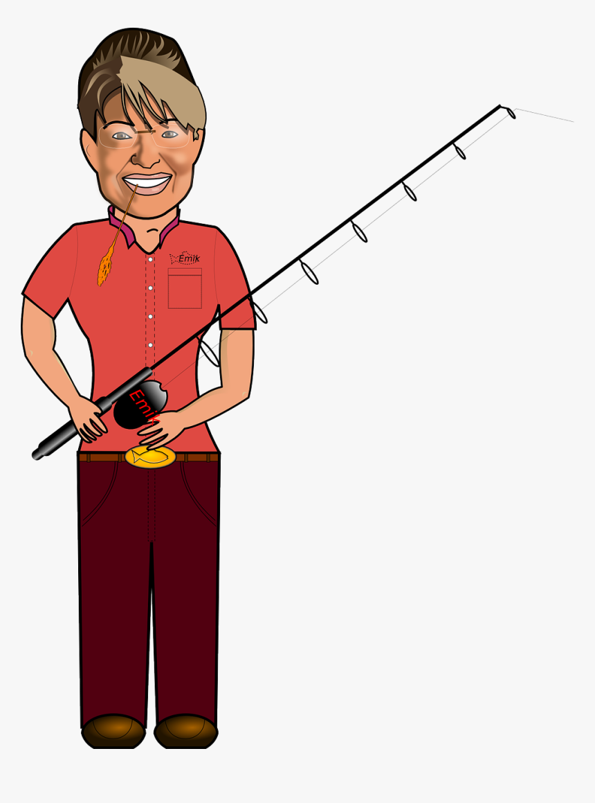 Clipart Lady Fishing, HD Png Download