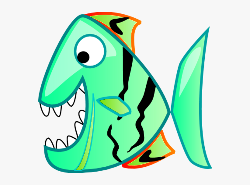 Fisherman Clipart Funny Fishing - Piranha Clipart, HD Png Download