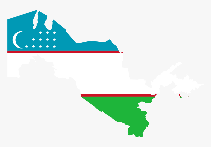 Uzbekistan Map Flag Clip Arts - Uzbekistan Png, Transparent Png
