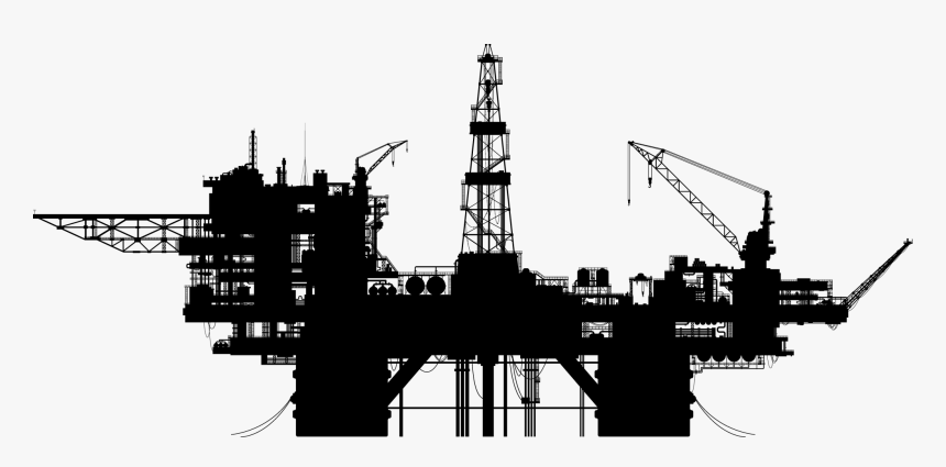 Offshore Oil Rig Silhouette, HD Png Download