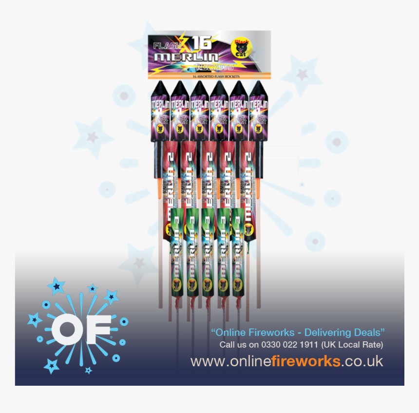 Merlin Rocket Pack - Standard Fireworks Rockets Uk, HD Png Download