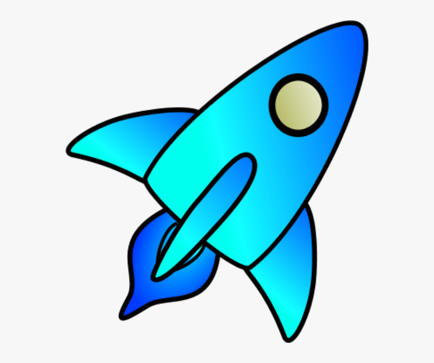 Rocket Black And White Images Transparent Image Clipart - Blue Rocket Clip Art, HD Png Download