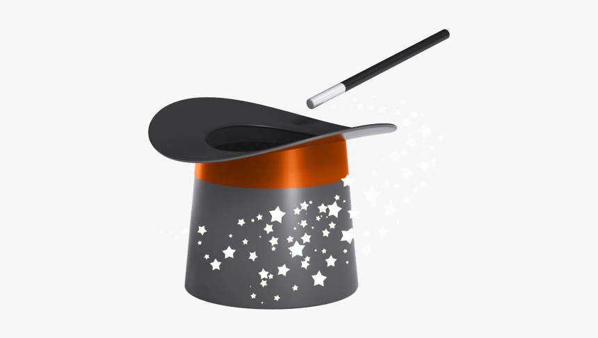 Bigstock Magic Hat And Wand With A Twir 17208044 Orange - Top Hat And Wand, HD Png Download