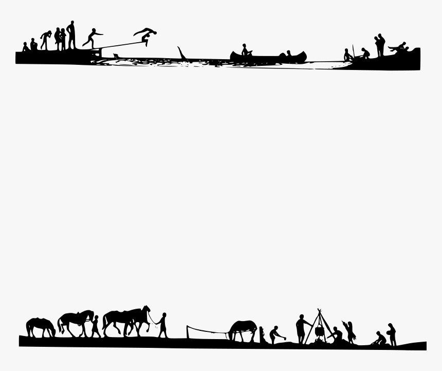 Camping Shadows - Camp Borders Clip Art, HD Png Download