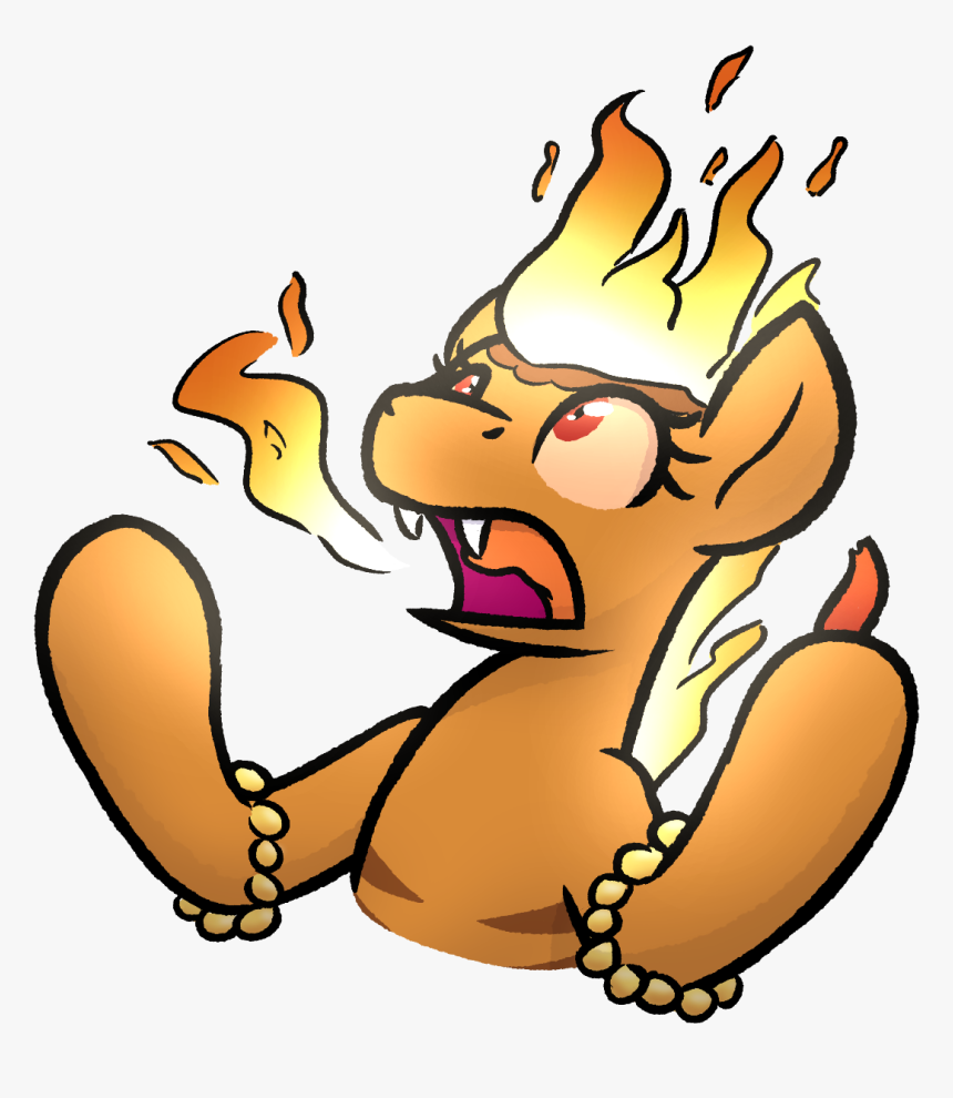 Moemneop, Fangs, Fire, Fire Breath, Fire Pony, Food, - Cartoon, HD Png Download