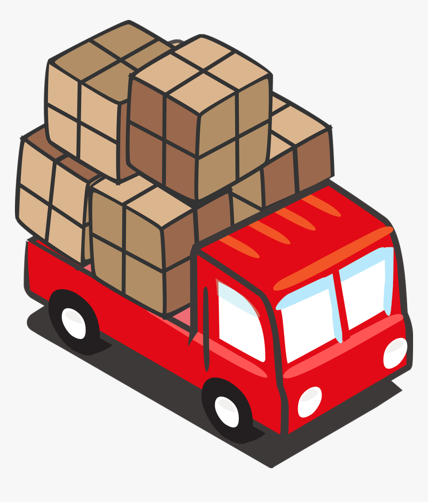 Truck With Boxes Clipart, HD Png Download