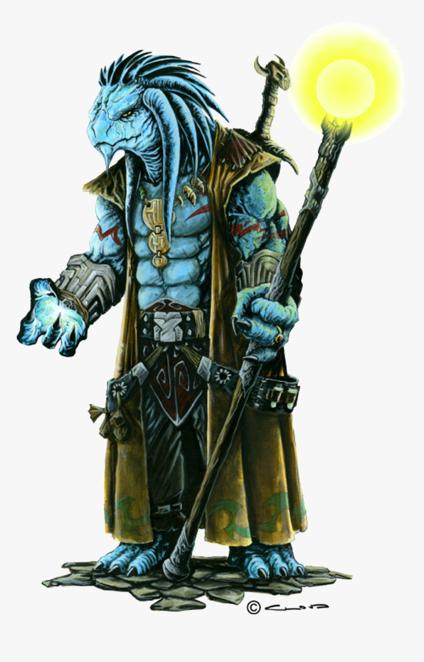 Clipart Octopus Wheke - Male Blue Dragonborn Sorcerer, HD Png Download
