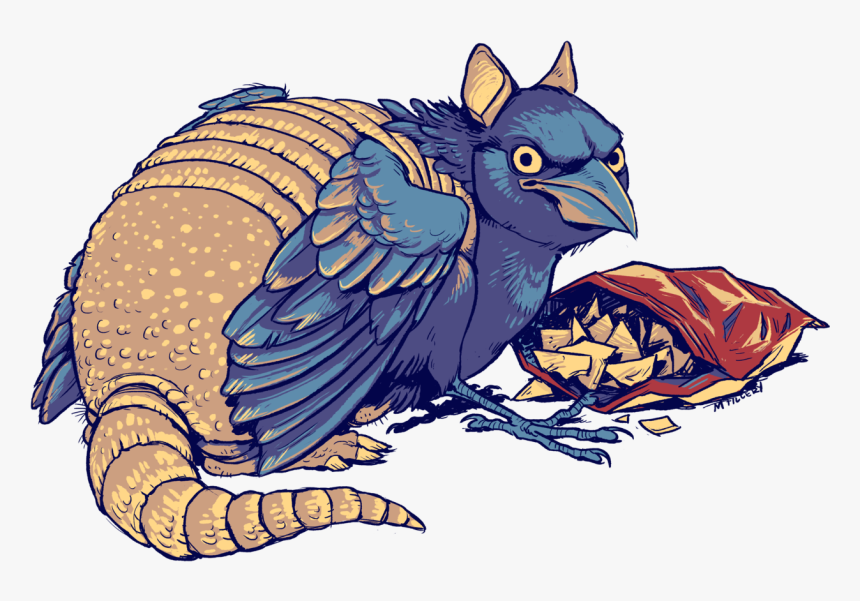 A Common Roadside Sight In Texas, The Grackle Armadillo - Trash Gryphons, HD Png Download