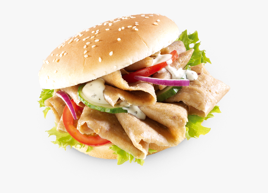 Donner In Burger Bun , Png Download - Lamb Donner Burger Meal, Transparent Png