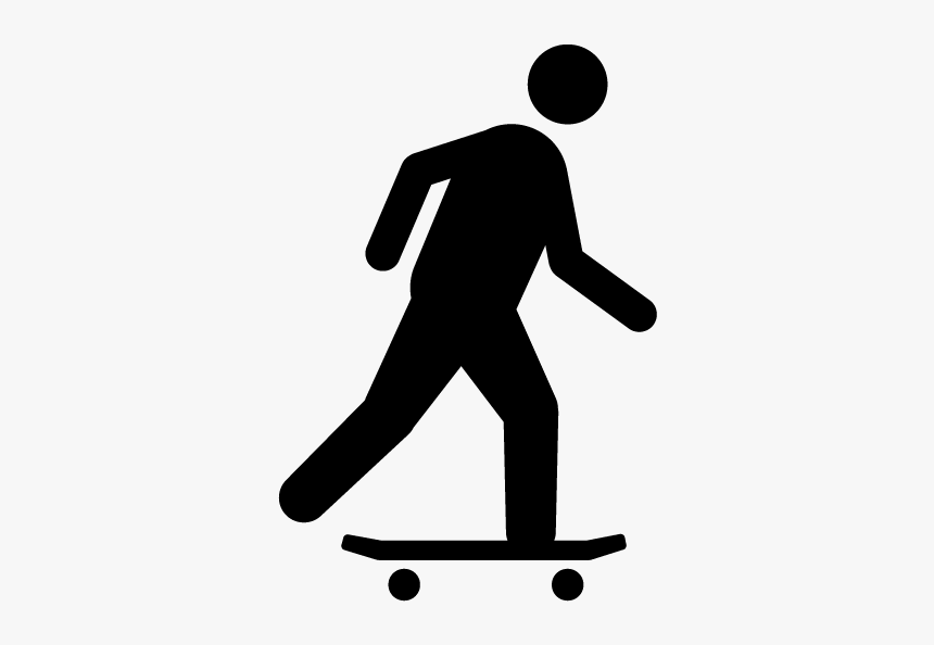 Skateboard Human Behavior Line Silhouette Clip Art - Silhouette Skateboard Clip Art, HD Png Download