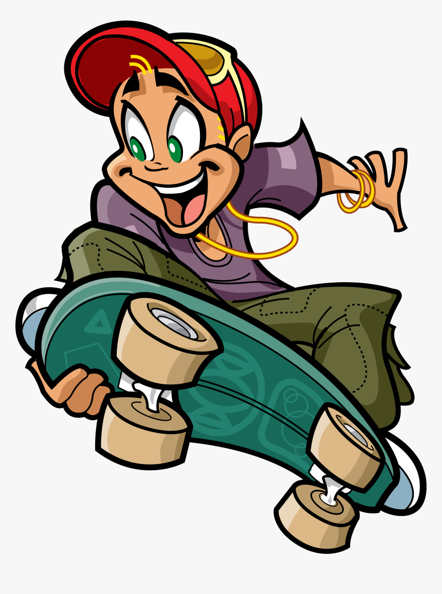 Skate Clipart Cool Person - Clipart Skateboarder, HD Png Download