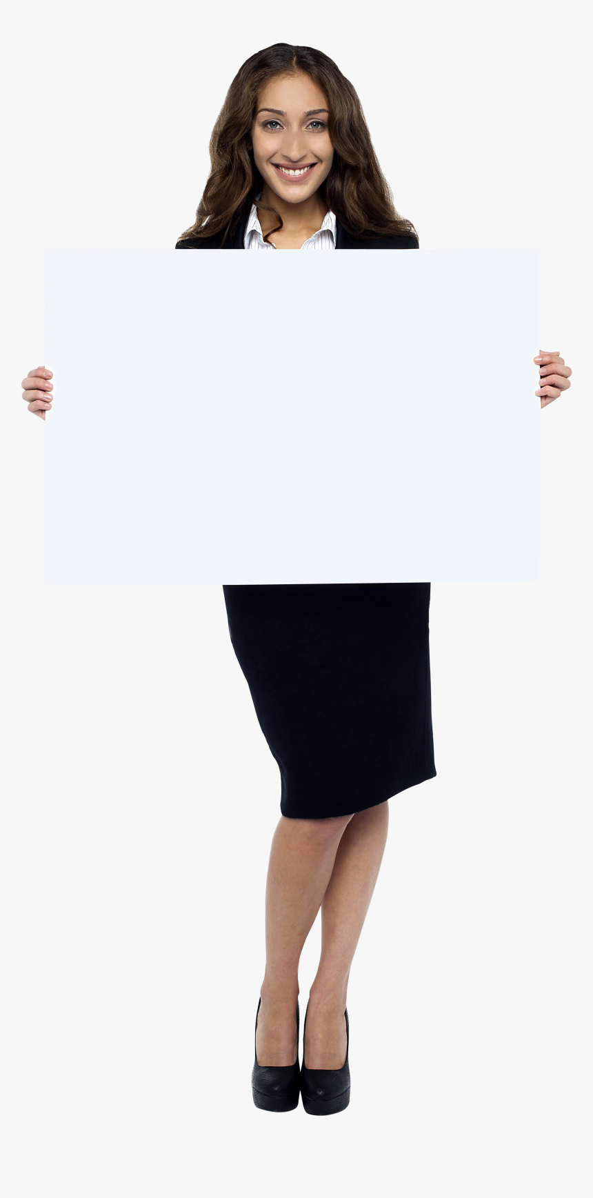 Girl Holding Banner Png Stock Photo - Girl Stock Photo Png, Transparent Png