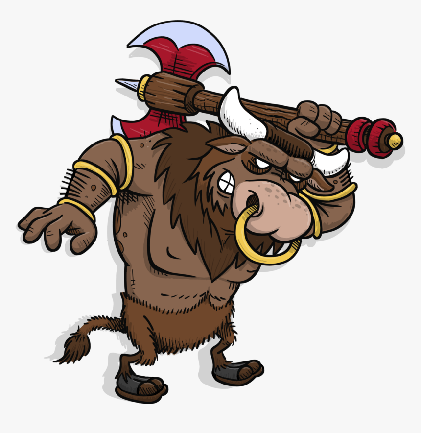 Minotaur Cartoon Kids - Minotaur Clipart, HD Png Download