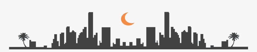 Clip Art Miami Skyline Black And White - Майами Пнг, HD Png Download