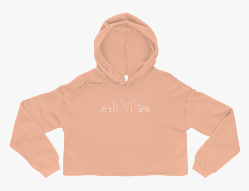 Miami Skyline Cropped Hoodie In Peach - Crop Top Hoodies, HD Png Download