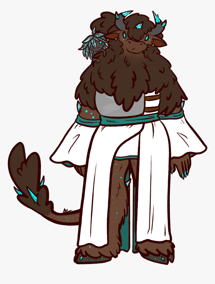 Crystal Shaman Minotaur And Her Little Petrifern Familiar - Illustration, HD Png Download