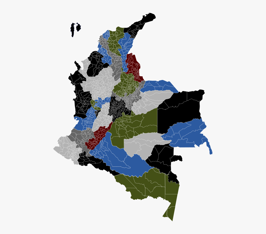 Mapa De Colombia Vector, HD Png Download