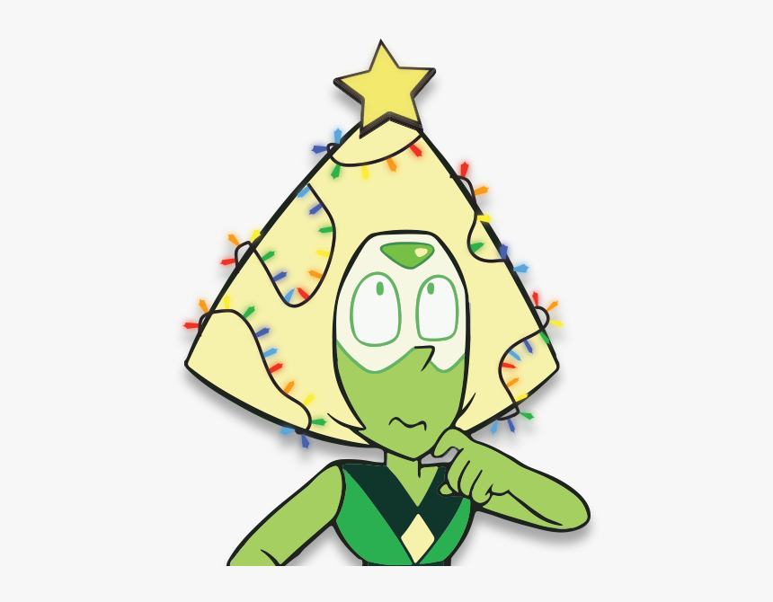 Green,cartoon,clip Art,fictional Character - Steven Universe Peridot Christmas, HD Png Download