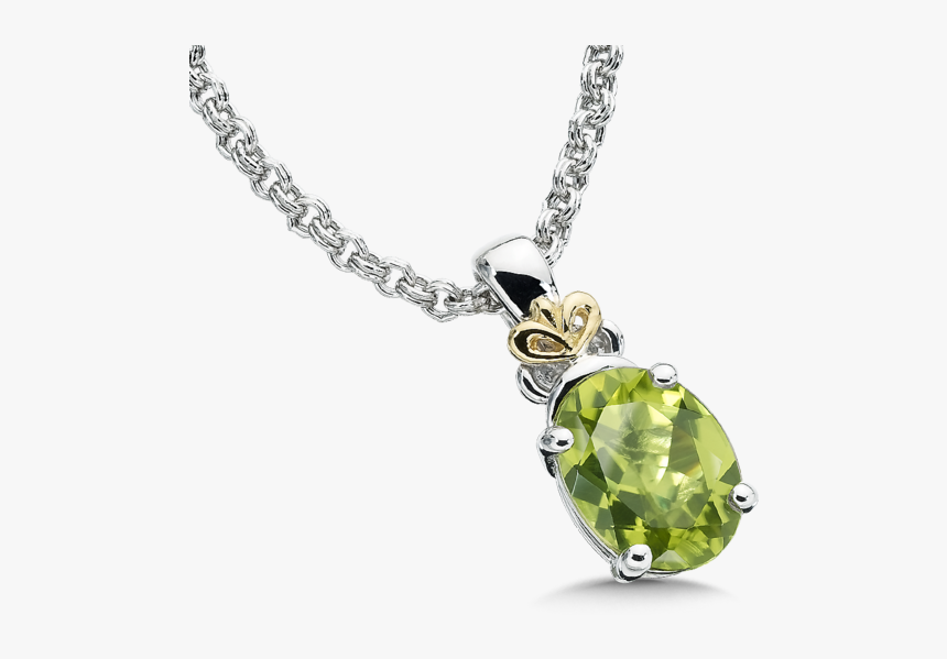 Peridot Pendant In 18k Gold & Sterling Silver - Peridot Jewelry Png, Transparent Png