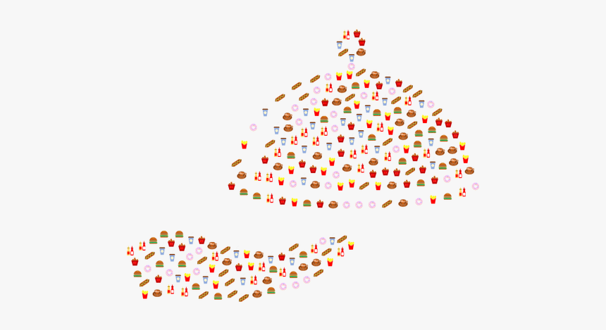 Lunch Plate With Food Icons, HD Png Download