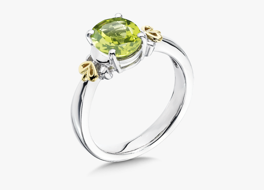 Peridot Ring In 18k Gold & Sterling Silver - Pre-engagement Ring, HD Png Download