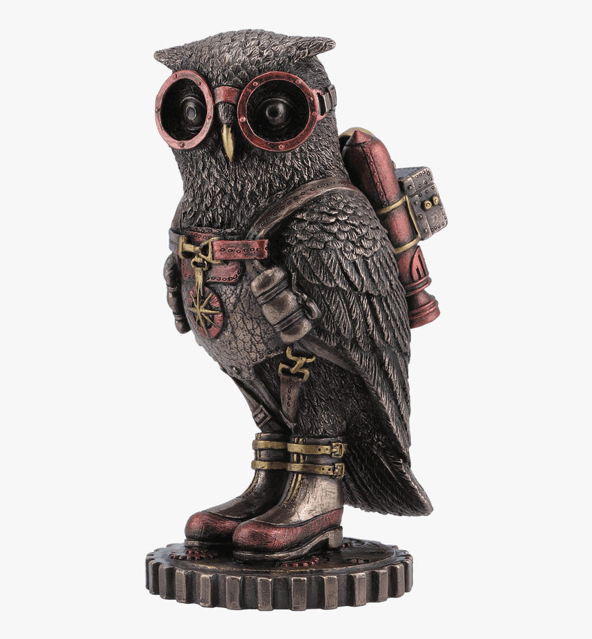 Steampunk Owl With Goggles And Jetpack Statue - Steampunk Statue, HD Png Download