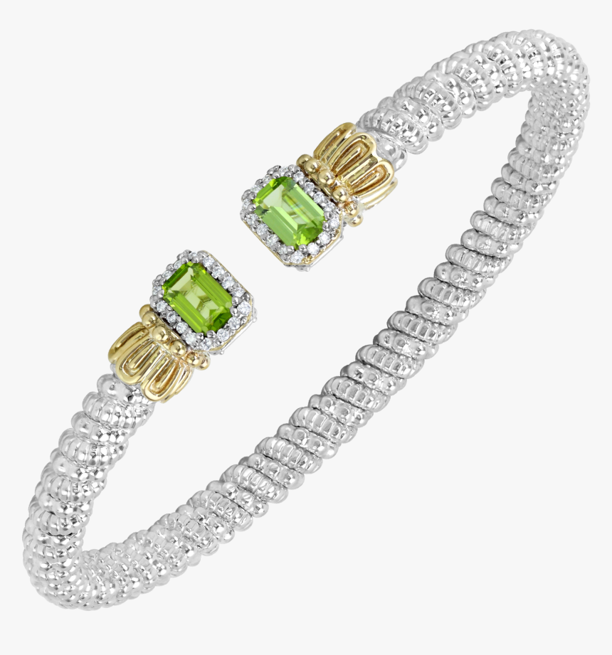 14ky/ss Diamond & Peridot Bracelet - Jewellery, HD Png Download
