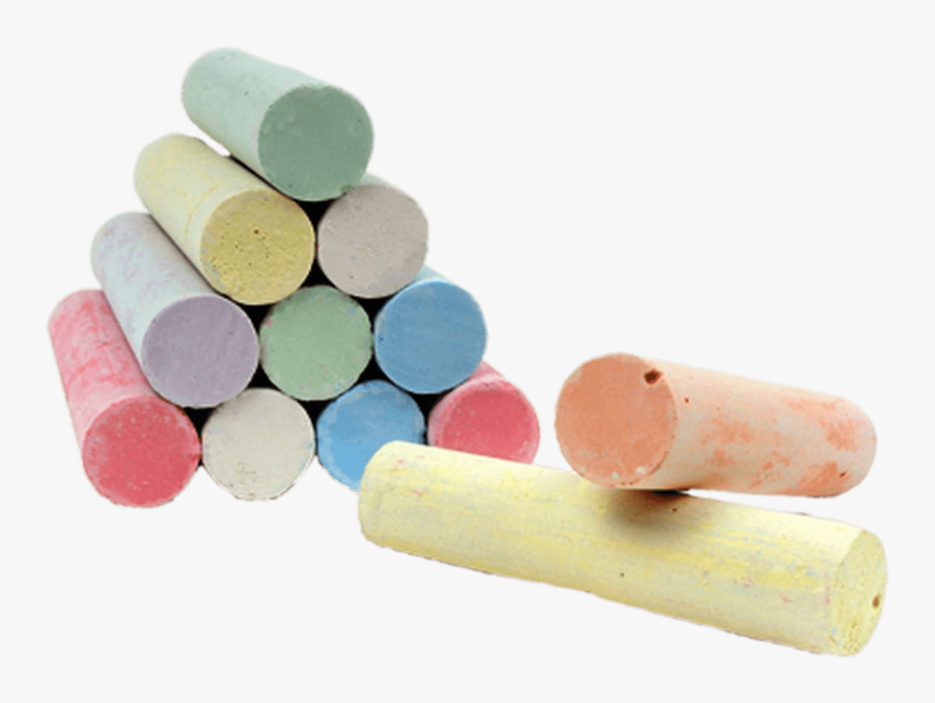 Stack Of Coloured Chalk Sticks - Transparent Sidewalk Chalk Png, Png Download